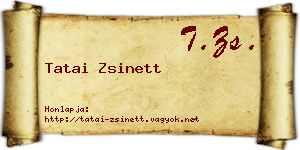 Tatai Zsinett névjegykártya